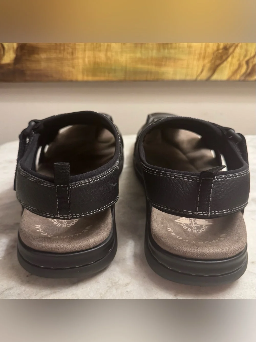 Dockers Men's Black Memory Foam Searose Fisherman-Style Sandals, Size 8 M, New!